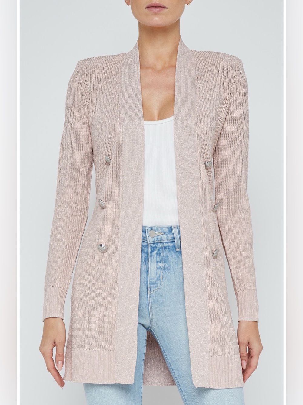 NWT $525 L'Agence Noe Double-Breasted Cardigan
